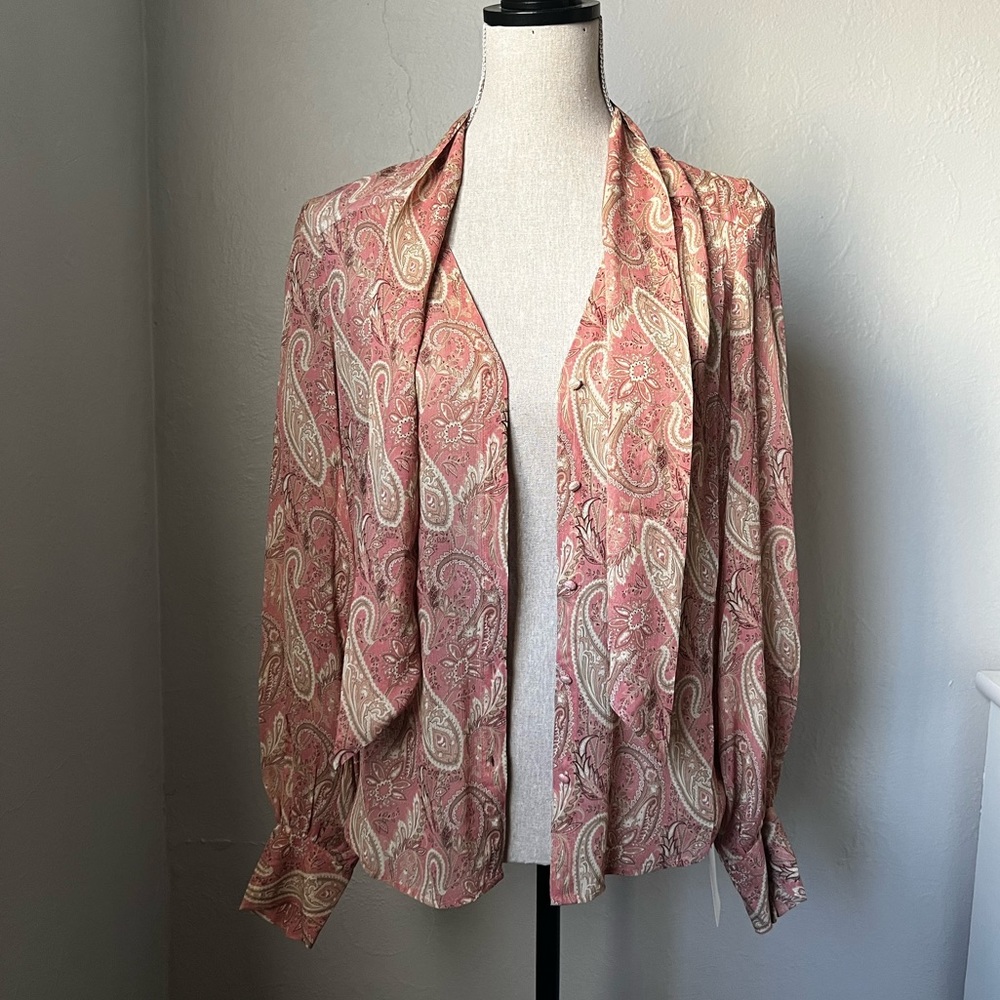 NWT PAIGE Cleobelle Paisley Silk Blouse Size XS - Picture 2 of 16